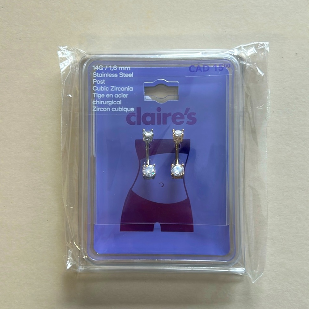 Set of 2 belly piercing jewelry